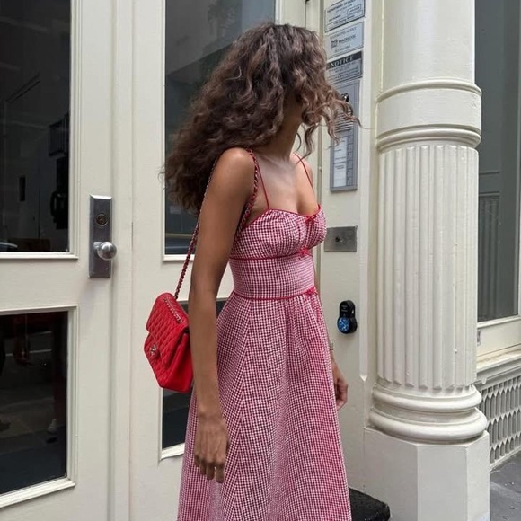 Doen Dresses & Skirts - Doen Belline Dress in Rouge La Maddalena Gingham